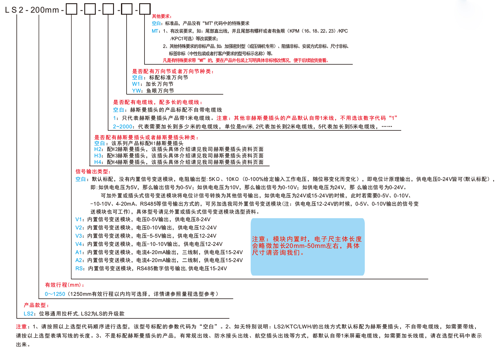 莱茵系列直线位移传感器电子尺选型指引